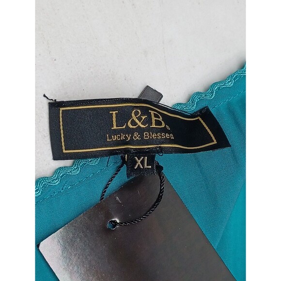 Lucky Brand Womens Turquoise Eyelet Ruffles Sleeveless Top Blouse XL NWT - Picture 10 of 11